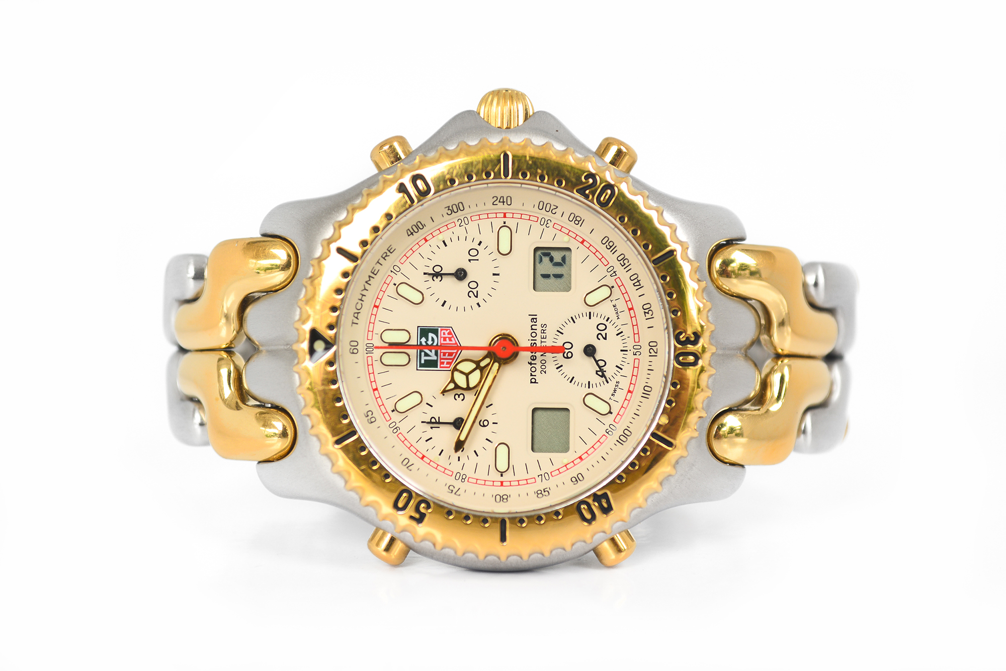Tag Heuer ก้างปลา 2tone King Size Chronograph Digital