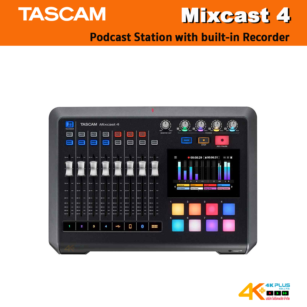 Tascam Mixcast 4 Podcast Station with built-in Recorder / USB Audio Interface