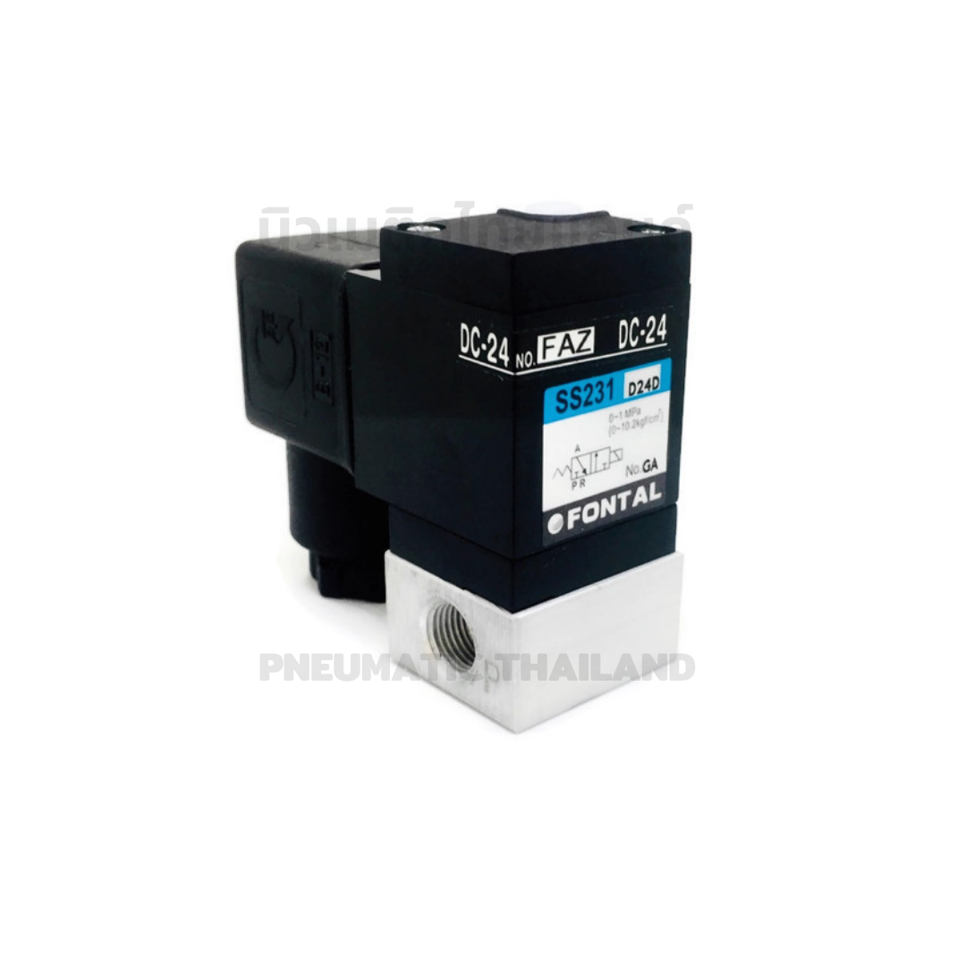 FONTAL SS231-01-D24D Solenoid Valve โซลินอยด์วาล์ว 3/2 แทน Parker Kuroda
