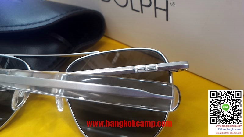 แว่น RANDOLPH...Randolph Aviator AF54611-G Square Sunglasses, Matte Chrome,55 mm