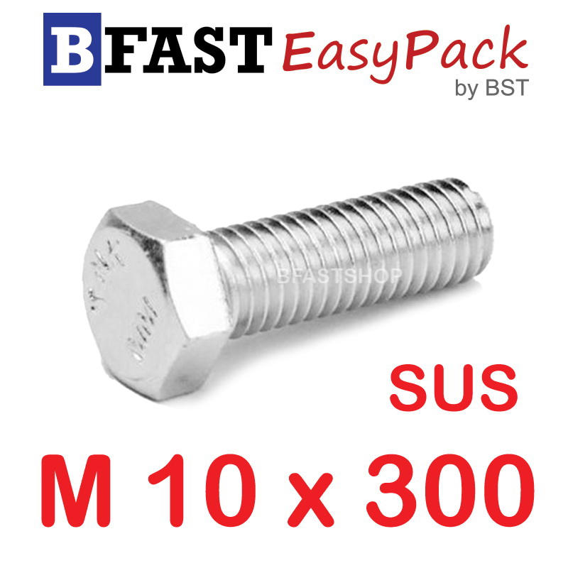 สกรูหัวเหลี่ยมสแตนเลส M10 x 300 (1 ตัว)