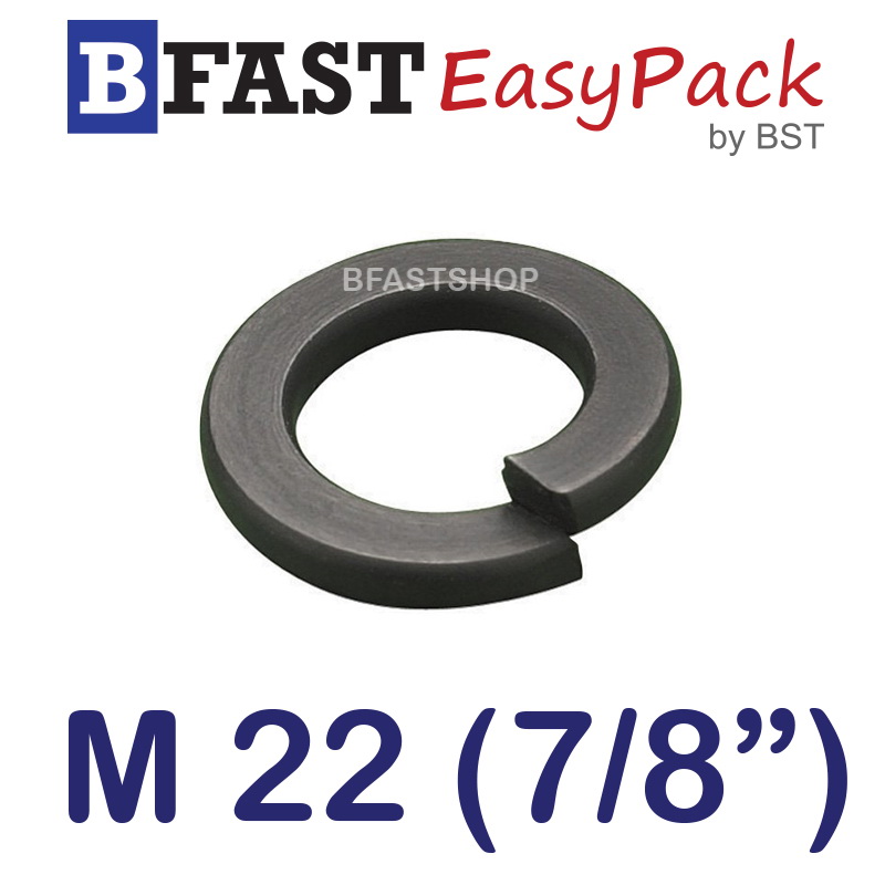 แหวนสปริง M22 (7/8") ชุบดำ (4 ตัว/ถุง)