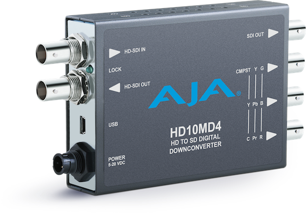 AJA HD10MD4 Digital Down-Converter / 10-bit, HD-SDI/SDI to SDI, YPbPr/RGB/NTSC/PAL
