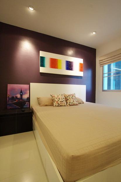 ให้เช่า a space & a space I.D. Asoke-Ratchada 2 ห้องนอน 2 ห้องน้ำ ห้องรับแขก ตึก Z วิวสระน้ำ ชั้น 7 ราคา 22,000 ต่อเดือน