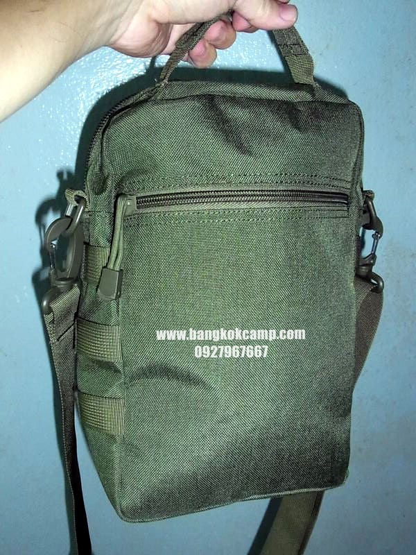กระเป๋าสะพายข้าง ผ้าคอดูล่า (Cordura) สีเขียวทหาร