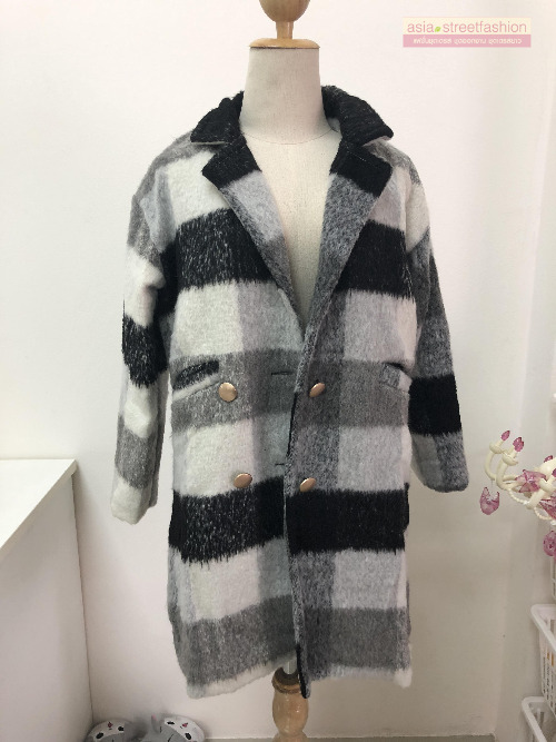 เสื้อโค้ทกันหนาว สไตล์ยุโรป ดีไซน์หรู ขนสังเคราะห์ บุซับในกันลม พร้อมส่งค่า same pic