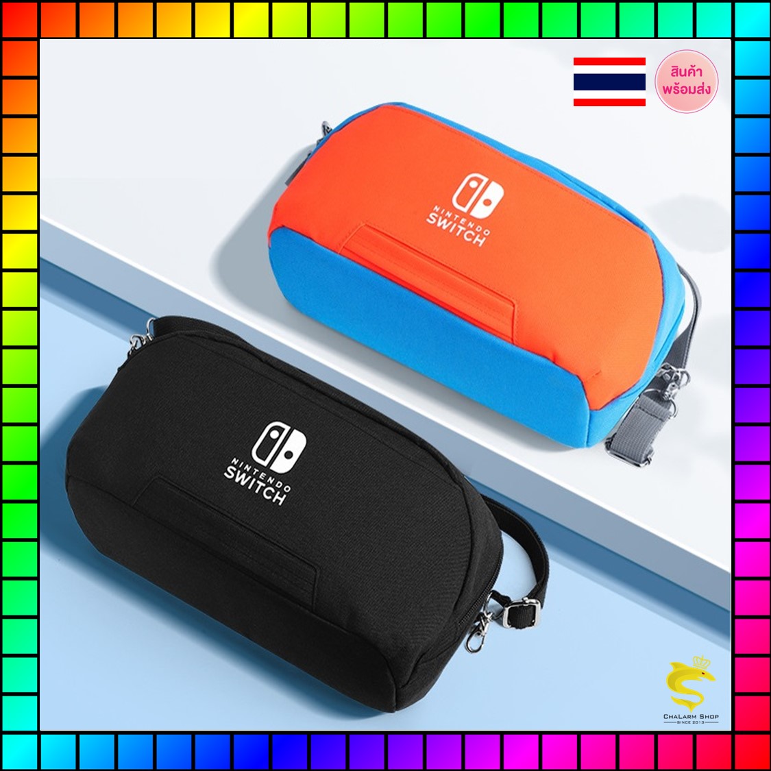 กระเป๋าเป้สะพายข้างสำหรับเครื่องเกม Nintendo Swtich OLED Lite และเครื่องพกพารุ่นอื่นๆ