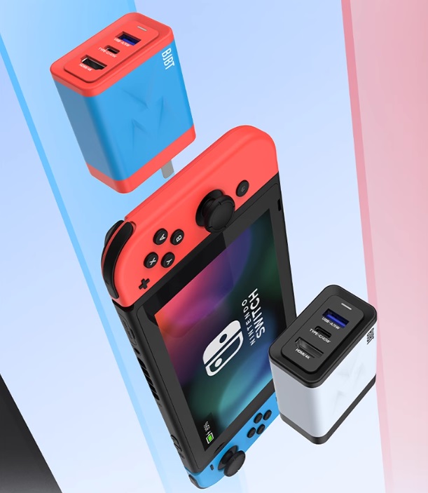 BJBT Switch TV Dock Charger PD65w 4K60Hz