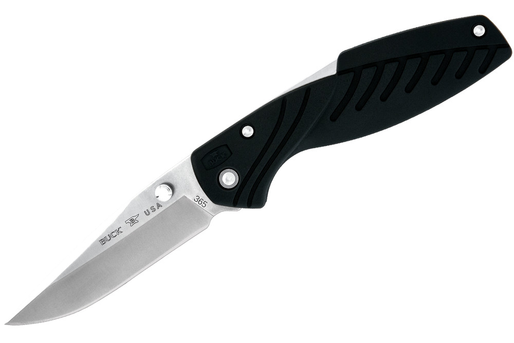 มีดพับ Buck 365 Rival II Folding Knife 3.125" Plain Blade, Black Injection Molded Nylon Handles