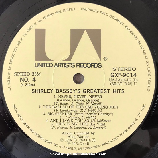 Shirley Bassey - Shirley Bassey's Greatest Hits