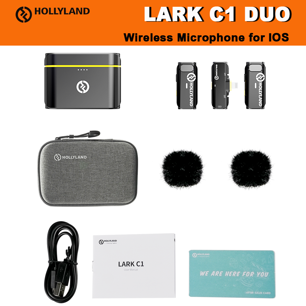 HollyLand LARK C1 Duo Wireless Microphone for IOS (Black)
