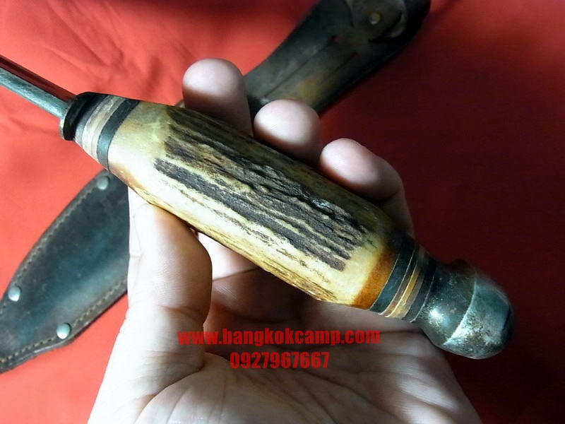 มีดพกเยอรมัน ด้ามเขากวาง ตราม้า F.ESSER&CIA SOLINGEN Made in GERMANY เก่าเก็บ (Vintage solingen knife) สภาพสมบูรณ์ หายาก