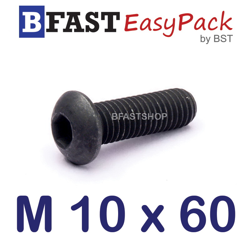 สกรูจมกลมดำ M 10 x 60 (2 ตัว/ถุง)