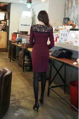Short Sleeve Lace Mini Womens Dresses Online - Black