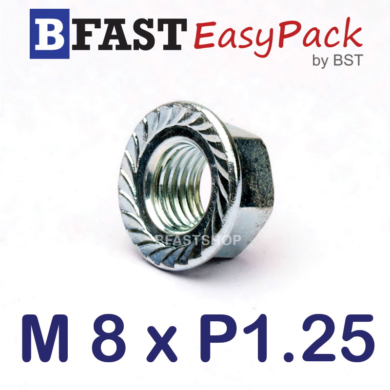 หัวน็อตจาน M8 x P1.25 (15 ตัว/ถุง)