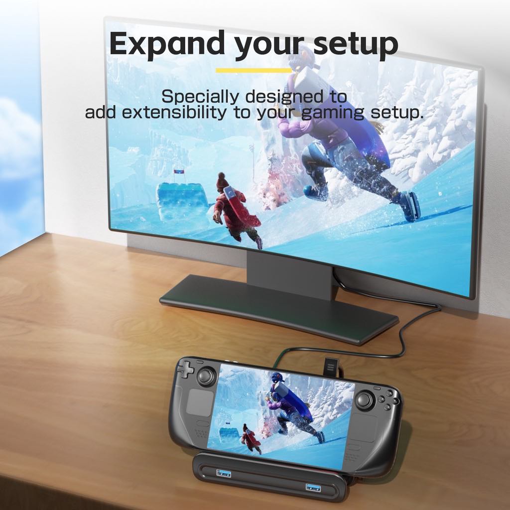 IINE Steam Deck ฐานวางเครื่อง&อุปกรณ์ต่อพ่วง TV