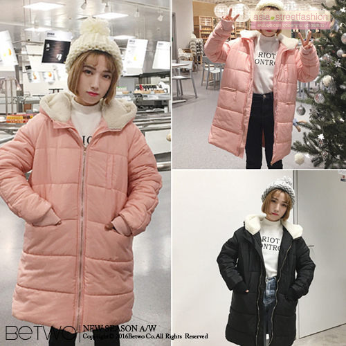 เสื้อโค้ทกันหนาวฮู้ดดี้ กันหนาวกันลม ผ้าในลอนบุนวม+ซับในขนแกะ พร้อมส่งจ้า สีดำ