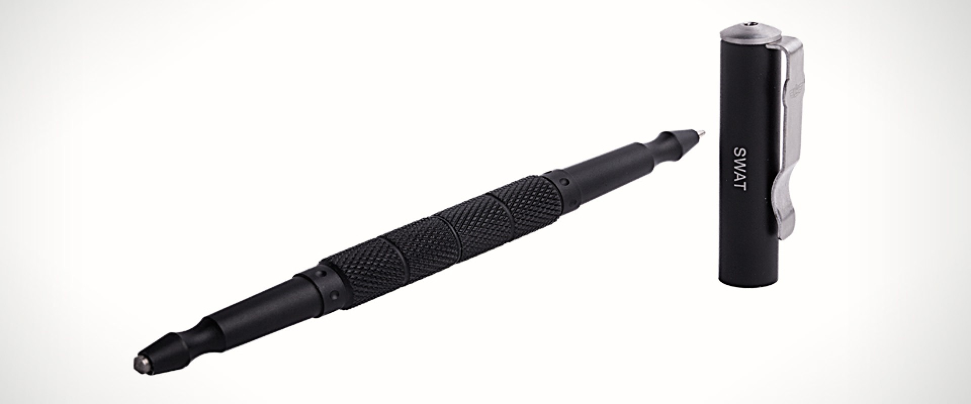 ปากกา UZI ท้ายด้ามหัวคาร์ไบ กระแทกกระจก , สีรมดำ ,UZI Tactical Glassbreaker Pen #5 - Black