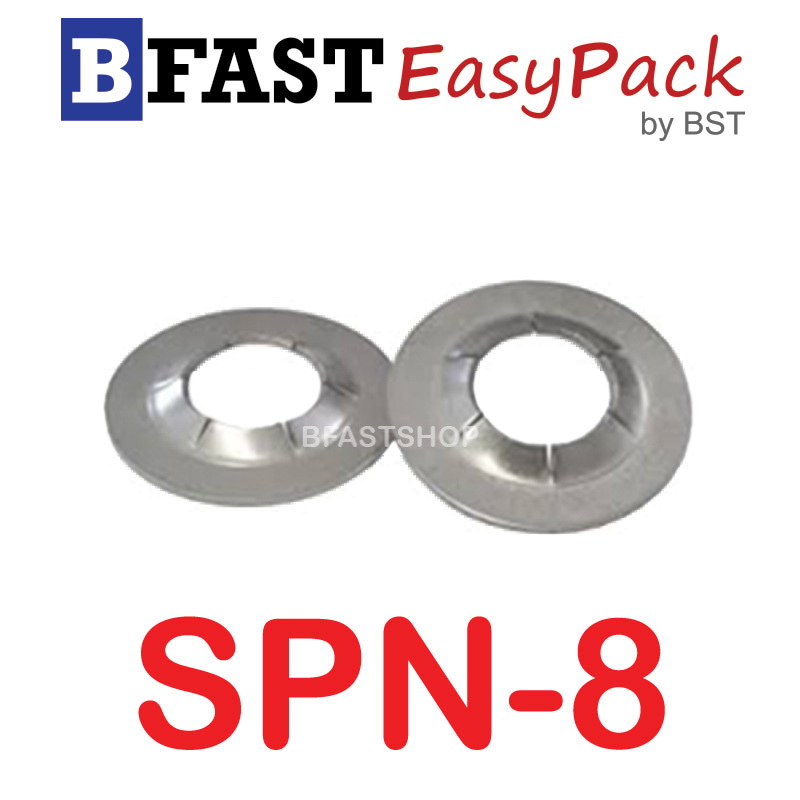 แหวนกดเพลาสแตนเลส SUS SPN-8 (4 ตัว/ถุง)