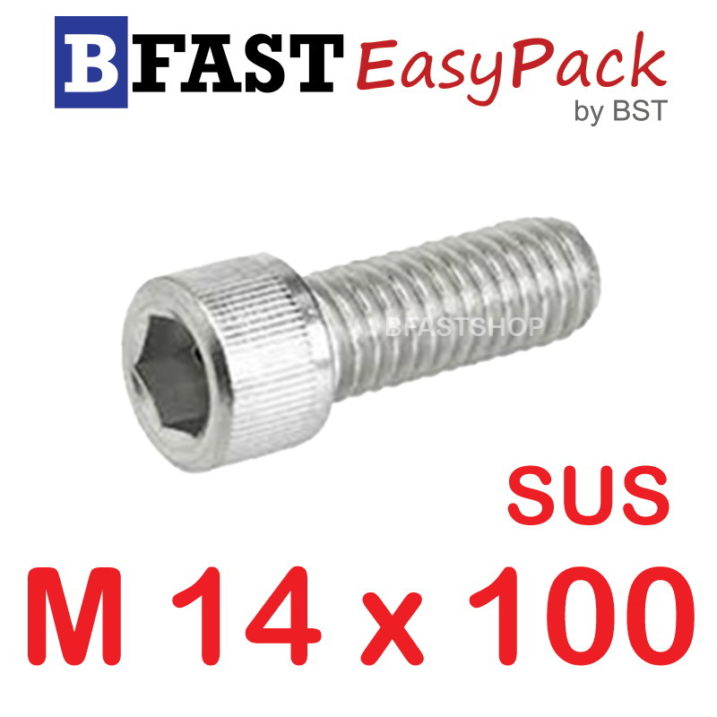 สกรูหัวจมสแตนเลส SUS M14 x 100 (1 ตัว/ถุง)