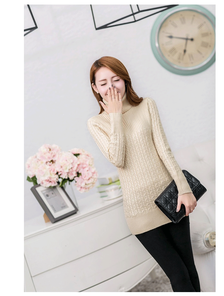 fashion เสื้อไหมพรมคอเต่า สเวตเตอร์ สีเบจ ใส่เที่ยว ทำงาน ใส่คู่กับสูทก็ดูดี น่ารักๆ