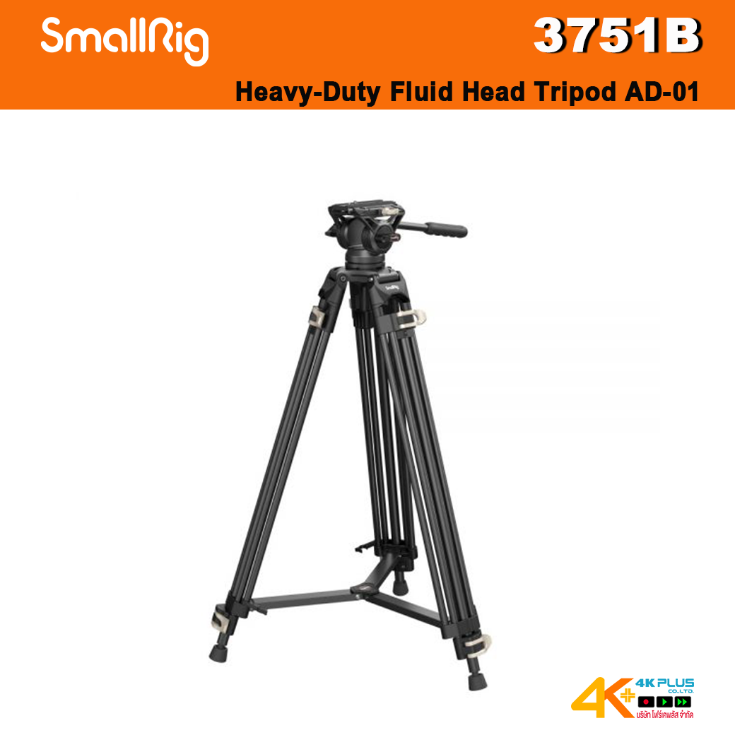 SmallRig - 3751B Heavy-Duty Fluid Head Tripod AD-01