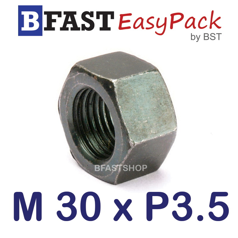 หัวน็อตมิลดำ M30 x P3.5 ขอบ 46 mm. หนา 24 mm. (1 ตัว)