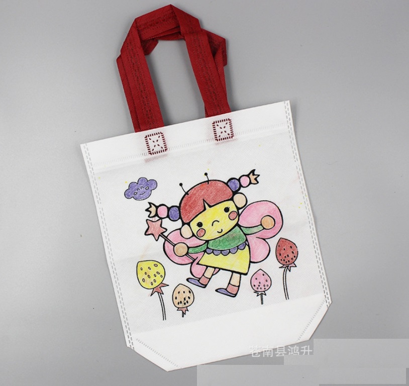 ถุงผ้าระบายสี ผ้าสปันพร้อมสี 6 แท่ง DIY