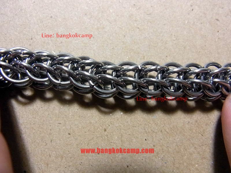 พวงกุญแจ+สร้อยงานถักมือ คาราบิเนอร์ Carabiner สแน็ปลิงค์ Snaplink -สแตนเลส (แบบที่5) ยาว11นิ้ว
