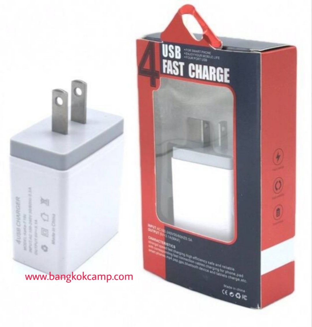 Usb Fast Charger หัวปลั๊กเสียบ Usb 4 ช่อง
