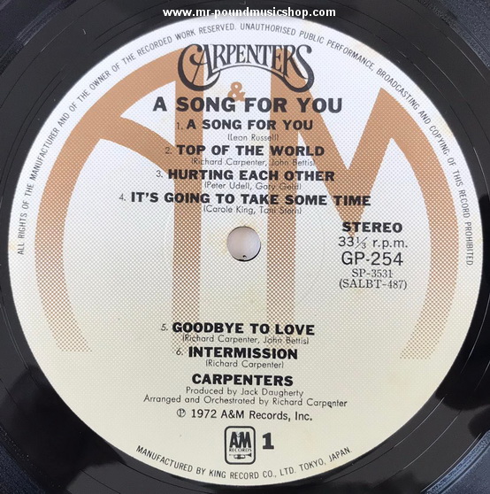 Carpenters - A Song For You