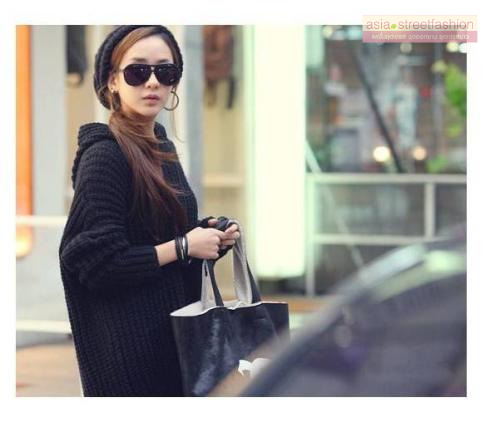 Sweater เสื้อไหมพรม ทรงสถักวยเนื้อดีอุ่น ยืดได้เยอะ สีดำพร้อมส่งจ้า สีดำ