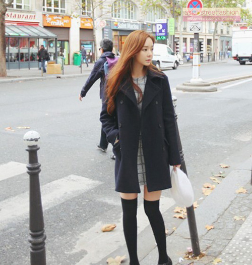 เสื้อโค้ทกันหนาว รุ่นกระดุม 2 แถว สไตล์เกาหลี ผ้าวูลเนื้อดี พร้อมส่ง DARK BLUE