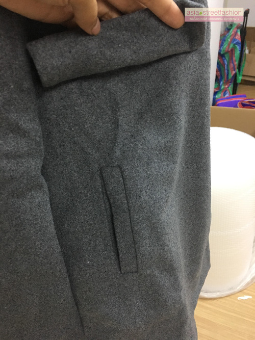 เสื้อโค้ทกันหนาว สีดำ ทรงสวย ใส่ได้หลายแบบ ผ้าดีบุซับในกันลม BLACK L