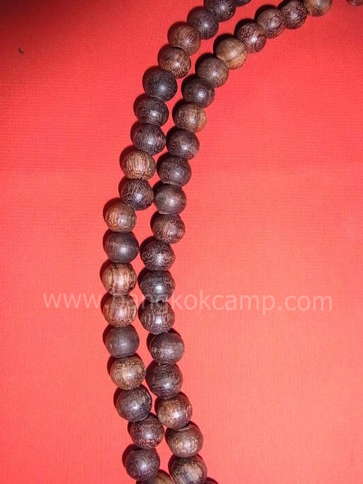 ไม้มงคลหายาก... ประคำ(ไม้แก่นมะขาม) ลายสวย ขนาด9มิล.ยาว17นิ้ว พร้อมหัวขุน...ไม้แก่นมะขามแท้ทุกเม็ด (CN008)