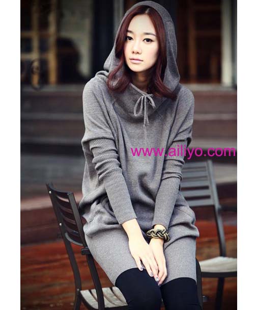 fashion เสื้อโค้ทแขนยาว มีฮูท ผ้าคอตตอน สีเทา ตัวเท่ห์ ใส่กันหนาวได้
