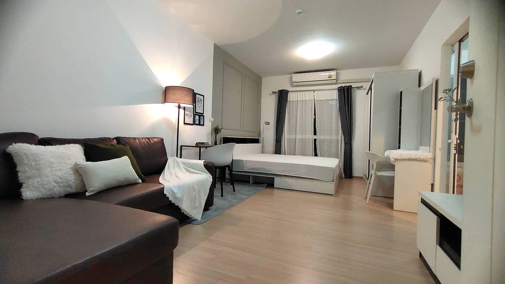 ให้เช่าคอนโด UNIO Charan 3 (ยูนิโอ คอนโด จรัญฯ 3) 1 ห้องนอน ชั้น 6 ตึก J เห็นวิวสระ เพิ่งแต่งเสร็จ