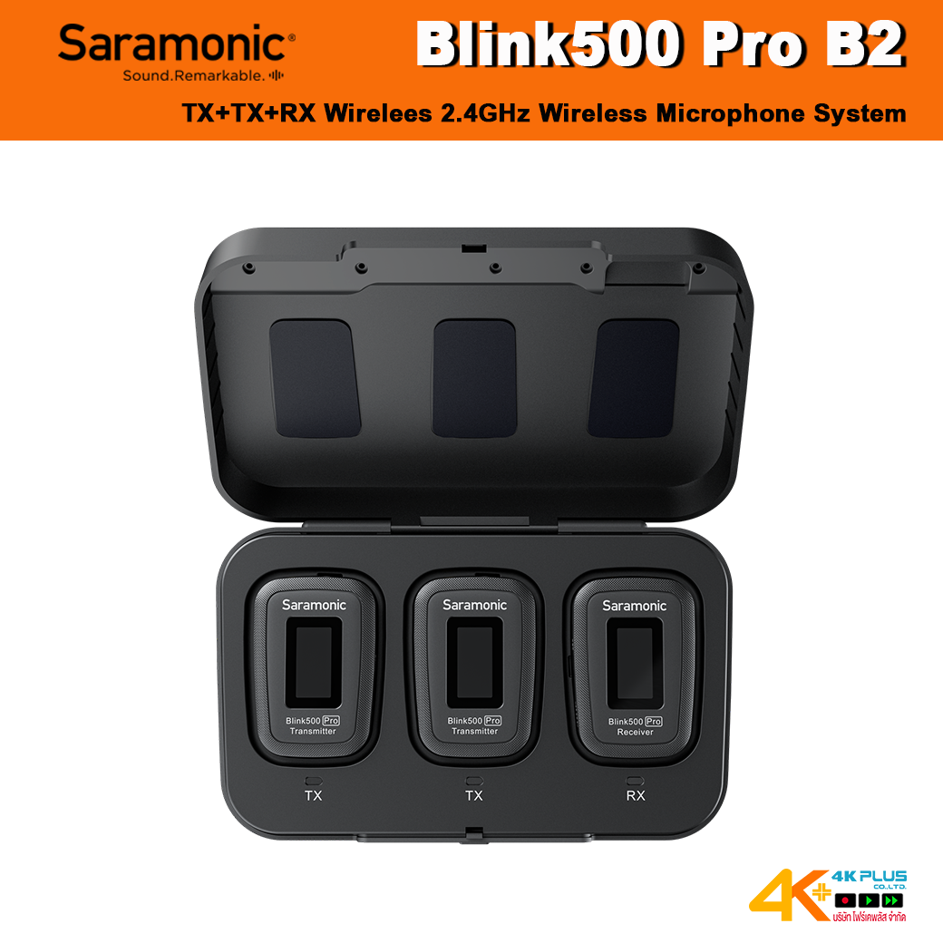 Blink500 Pro B2 3.5MM 2.4G Dual Channel Wireless Microphone with Charging cases