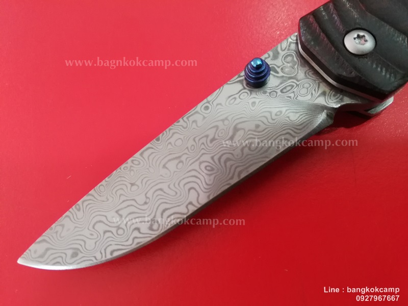 มีดพับ ดามัสกัส Damascus ด้ามไม้ (7)