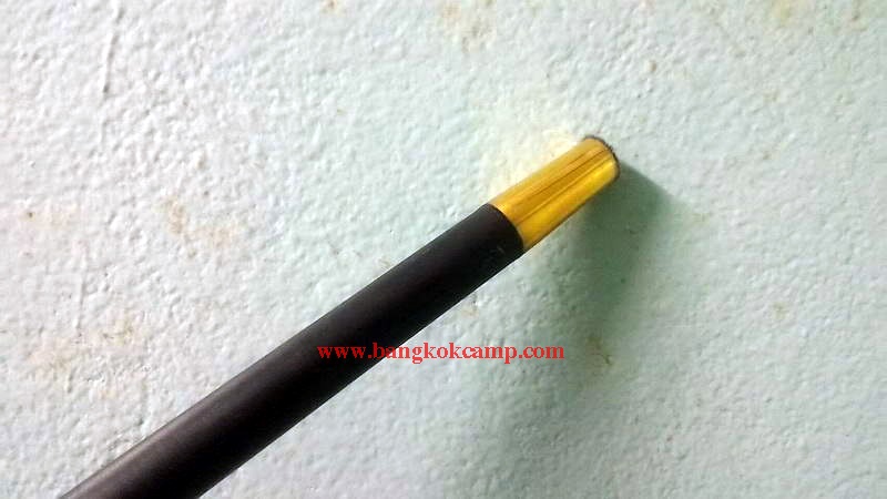 ไม้ตะพด หัวทองเหลือง ประดับเหรียญ ร.5 (2)