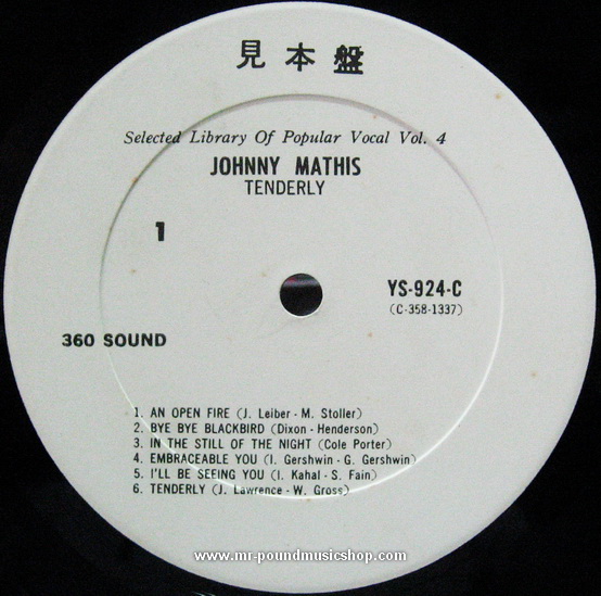 Johnny Mathis - Tenderly / Selected Library Of Popular Vocal Vol.4
