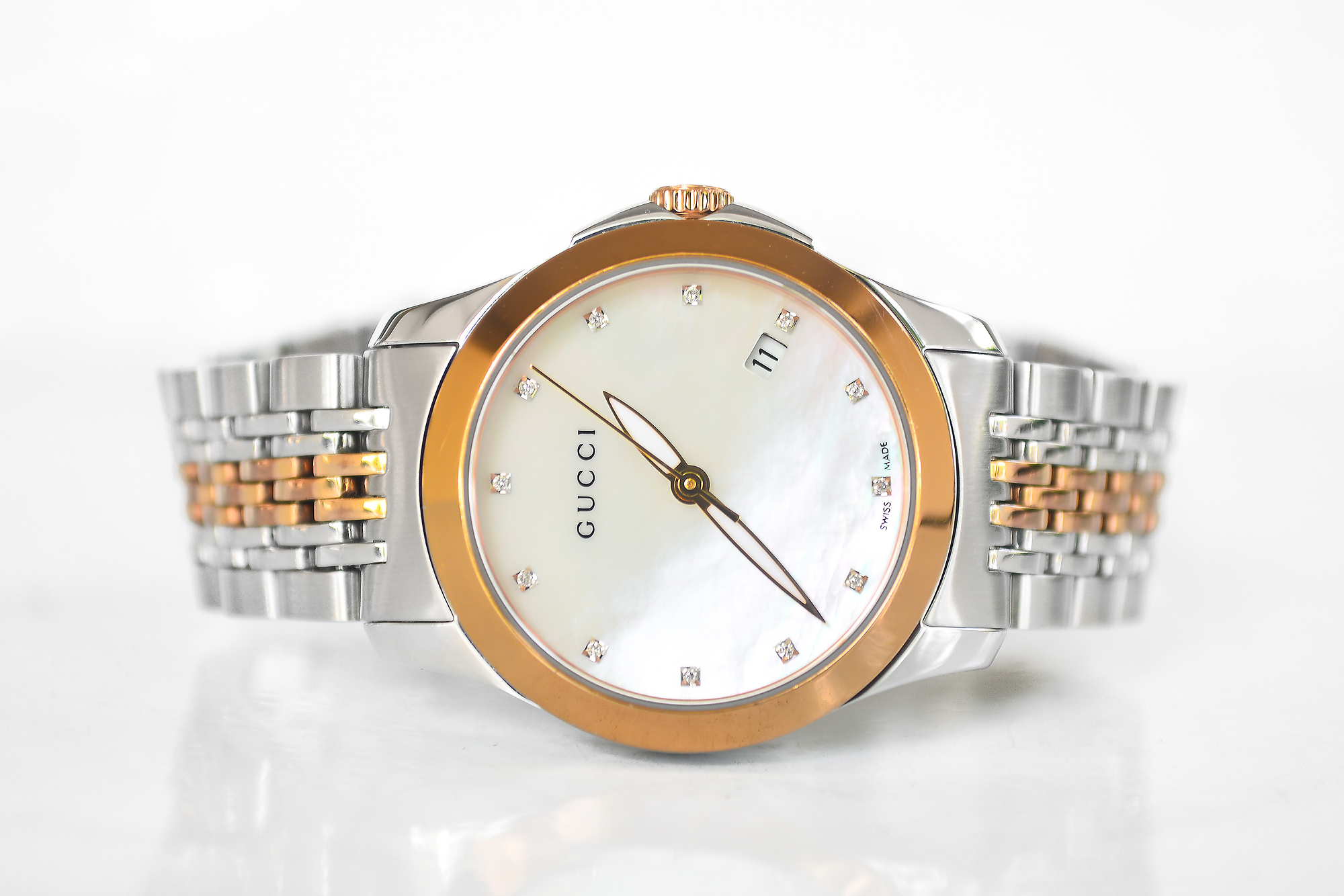 Gucci Lady Pink gold ฝังเพชร 12 เม็ด (Sold)
