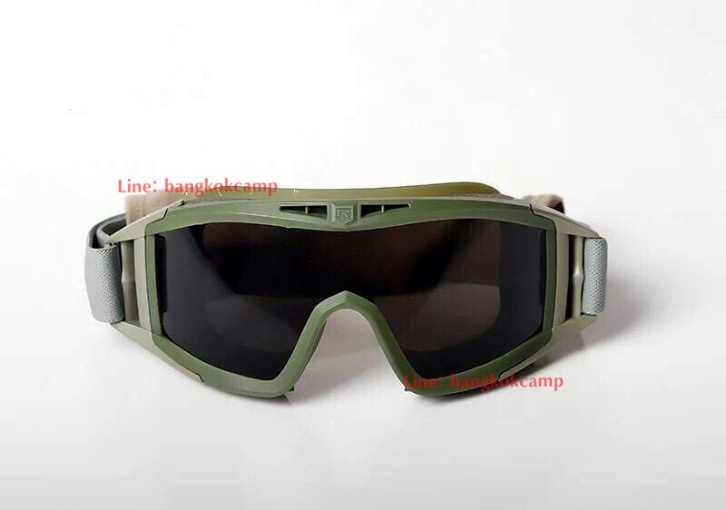 แว่นตา REVISION แว่นตากันลม แว่นกันฝุ่น (1ชุด มี3เลนส์ ) (มี3สี :ดำ เขียว ทราย)