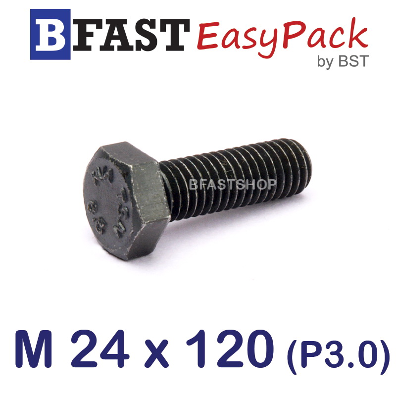 สกรูมิลดำ M 24 x 120 *เกลียวครึ่ง*