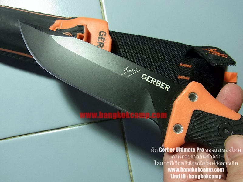 มีดเดินป่า/ยังชีพ Gerber Bear Grylls Ultimate Pro ใหม่ แท้ มีนกหวีดและที่จุดไฟ ของแท้ ของใหม่