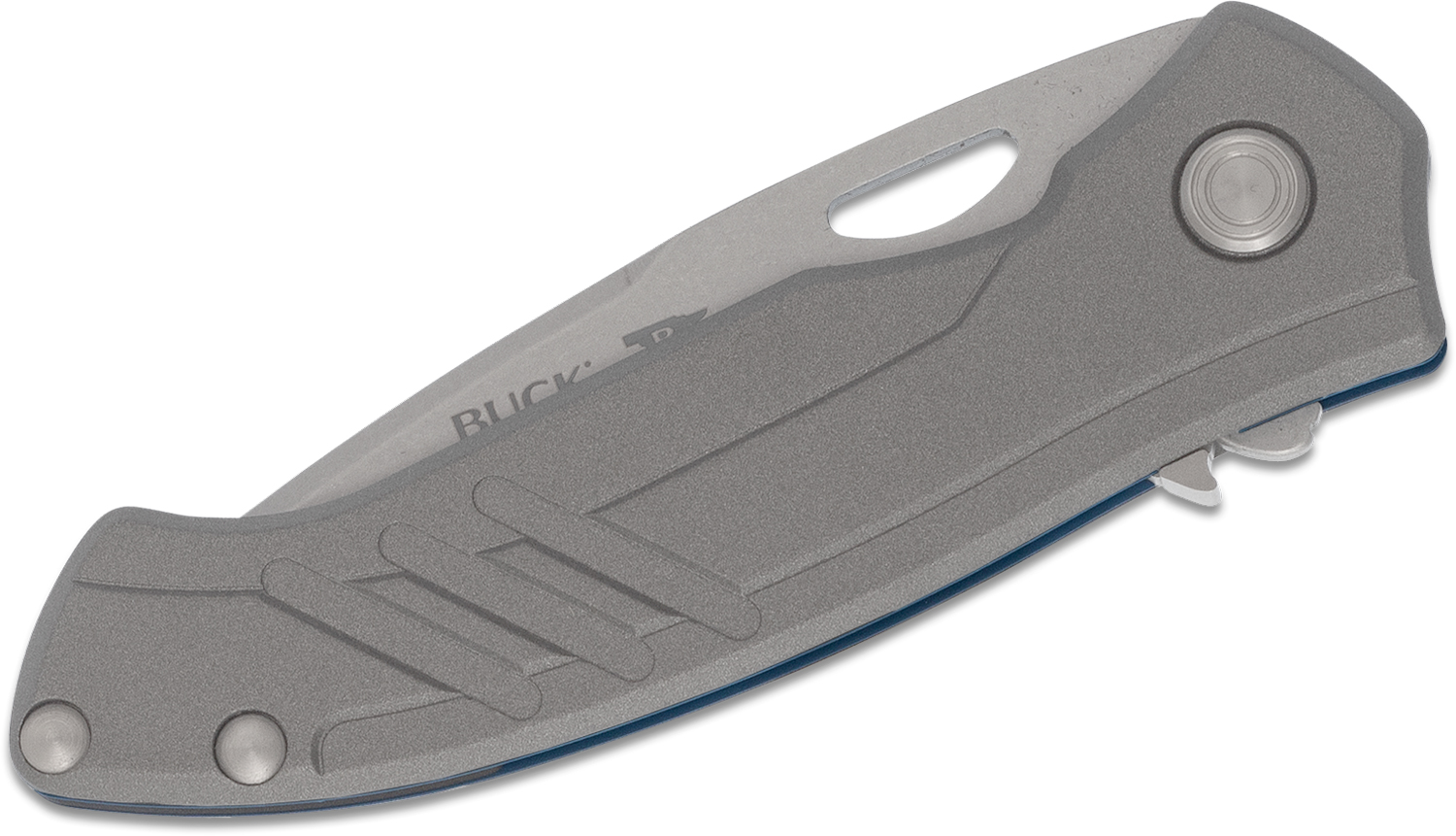 มีดพับ Buck 294 Momentum Flipper Knife Assisted 3.125" S30V Stonewash Plain Blade, Gray Cerakote Coated Aluminum Handles - 12227