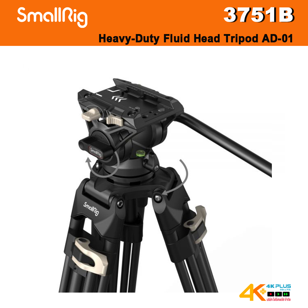 SmallRig - 3751B Heavy-Duty Fluid Head Tripod AD-01