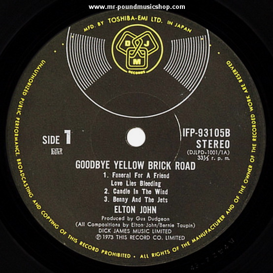 Elton Jones - Goodbye Yellow Brick Road