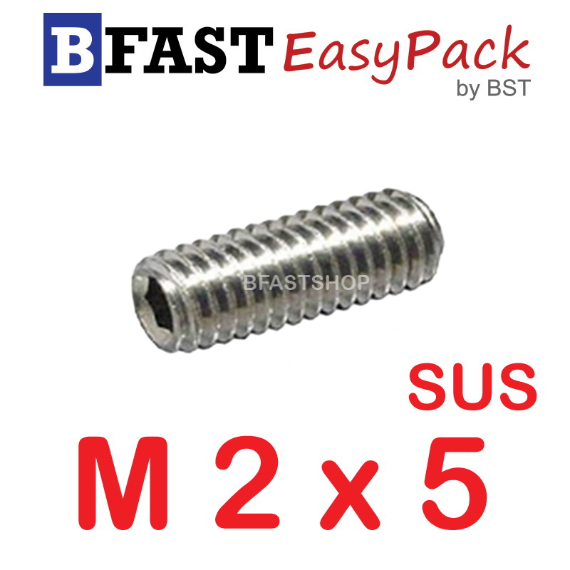 สกรูตัวหนอนสแตนเลส SUS M2 x 5 (5 ตัว/ถุง)