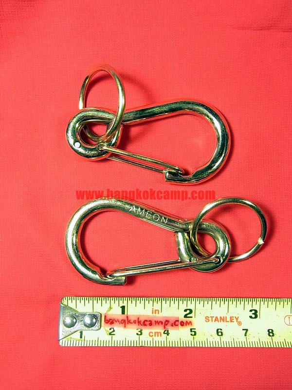 พวงกุญแจ คาราบิเนอร์ Carabiners สแน็ปลิงค์ Snaplink ตะขอเกี่ยว - ทองเหลือง 2.5นิ้ว (แบบบอลลูน) (2อัน)